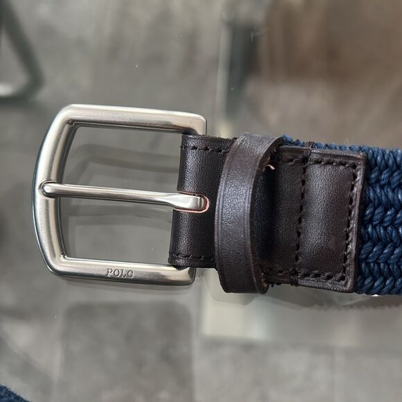 Polo Ralph Lauren 35MM Braided Stretch Buckle Belt in Navy, Size M Retail $89.50 - Picture 6 of 11